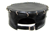ACID-GLASCOW- 3” LEATHER BLACK HAT- SCALLOP BRIM