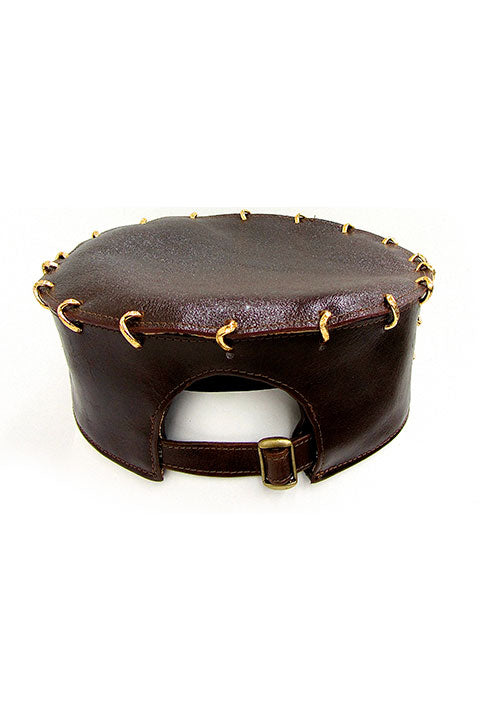 ACID- GLASGOW- 3 ”LEATHER HAT- DARK BROWN - SCALLOP BRIM