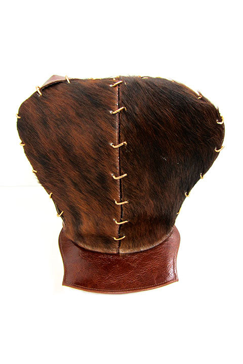 ACID- KINGSTON- 9” FUR/LEATHER HAT- NATURAL BROWN - SMOOTH BRIM