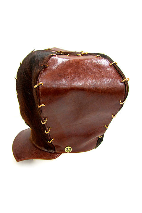 ACID- KINGSTON- 9” FUR/LEATHER HAT- NATURAL BROWN - SMOOTH BRIM