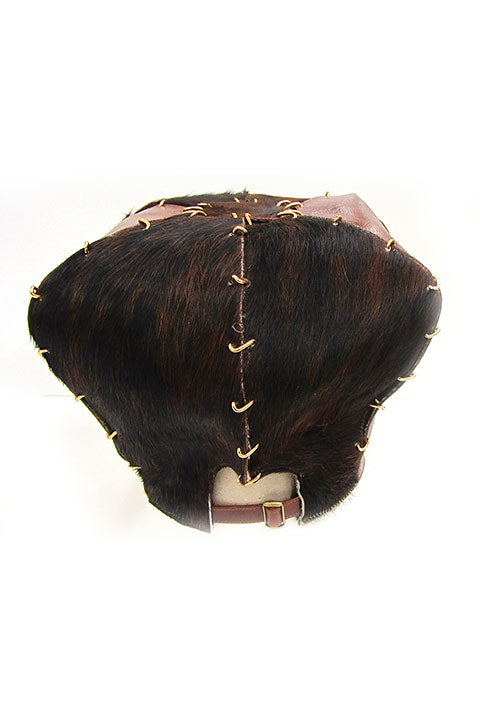 ACID- KINGSTON- 9” FUR/LEATHER HAT- NATURAL BROWN - SMOOTH BRIM