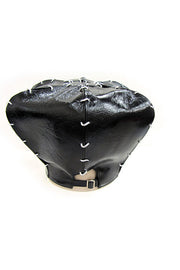 ACID- KINGSTON- 9” LEATHER HAT- BLACK - SMOOTH BRIM