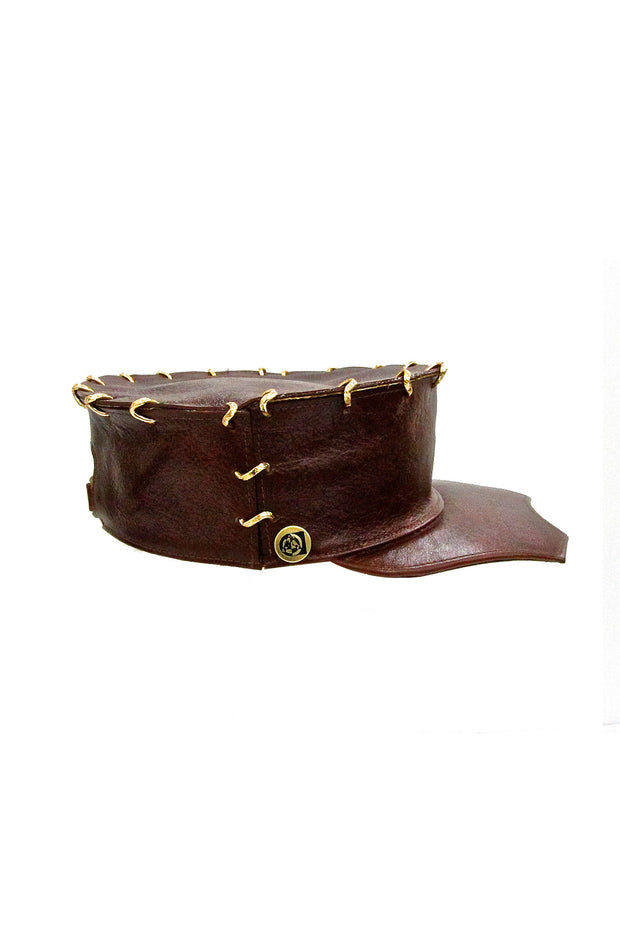 ACID- GLASGOW- 3” NATURAL BROWN W/ GOLD LINKS - SCALLOP BRIM