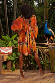 Angelfish Mini Dress - Fire Coral