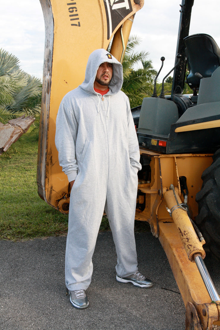 ROR MENS BEARHUG HOODIE JUMPSUIT - GREY HEATHER