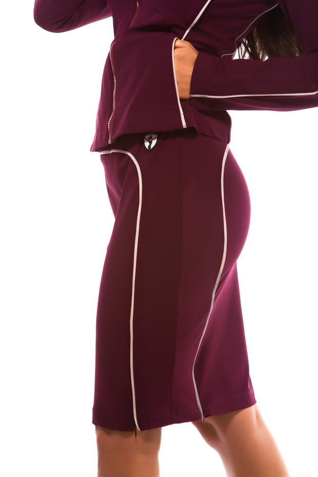 LUNA ALKALI - JETSETTER PENCIL SKIRT - JERSEY - EGGPLANT