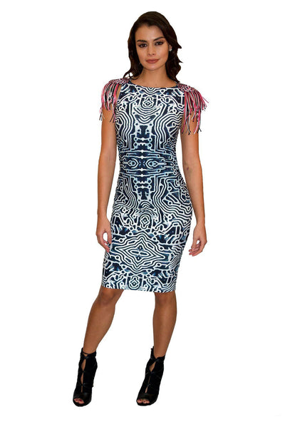 LUNA DRESS WITH FRINGE - TECHNO TRANSMISSION