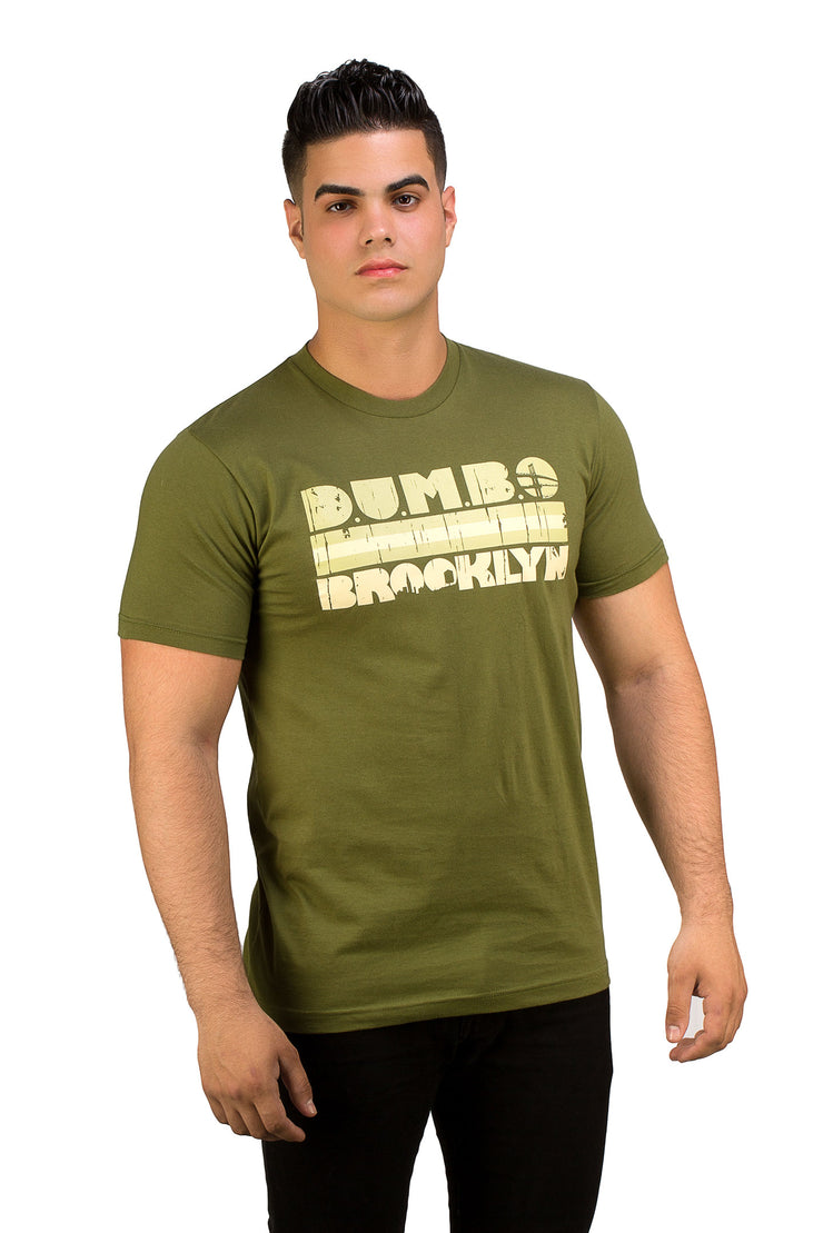 ROR - D.U.M.B.O. BROOKLYN STRIPES - MENS T-SHIRT - OLIVE