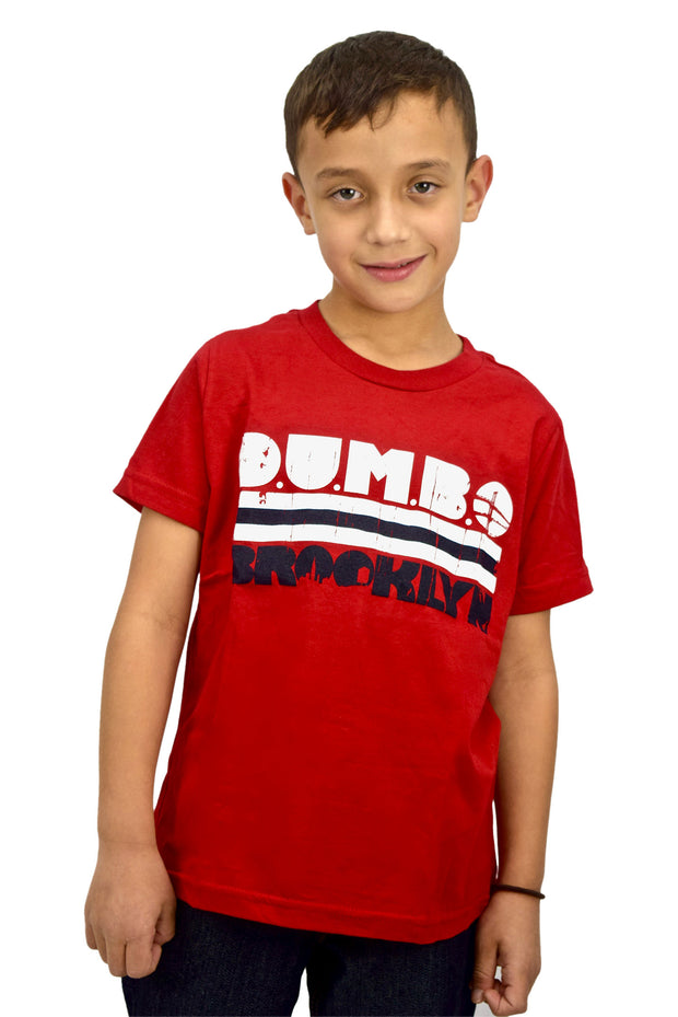 ROR - D.U.M.B.O. BROOKLYN STRIPE - YOUTH T-SHIRT -RED