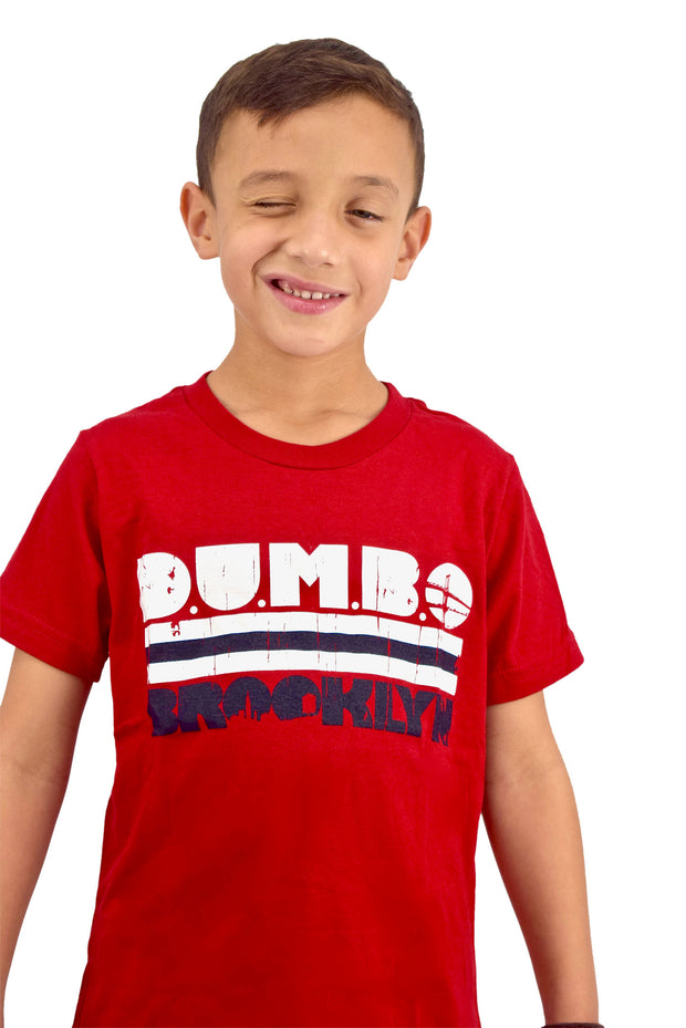 ROR - D.U.M.B.O. BROOKLYN STRIPE - YOUTH T-SHIRT -RED