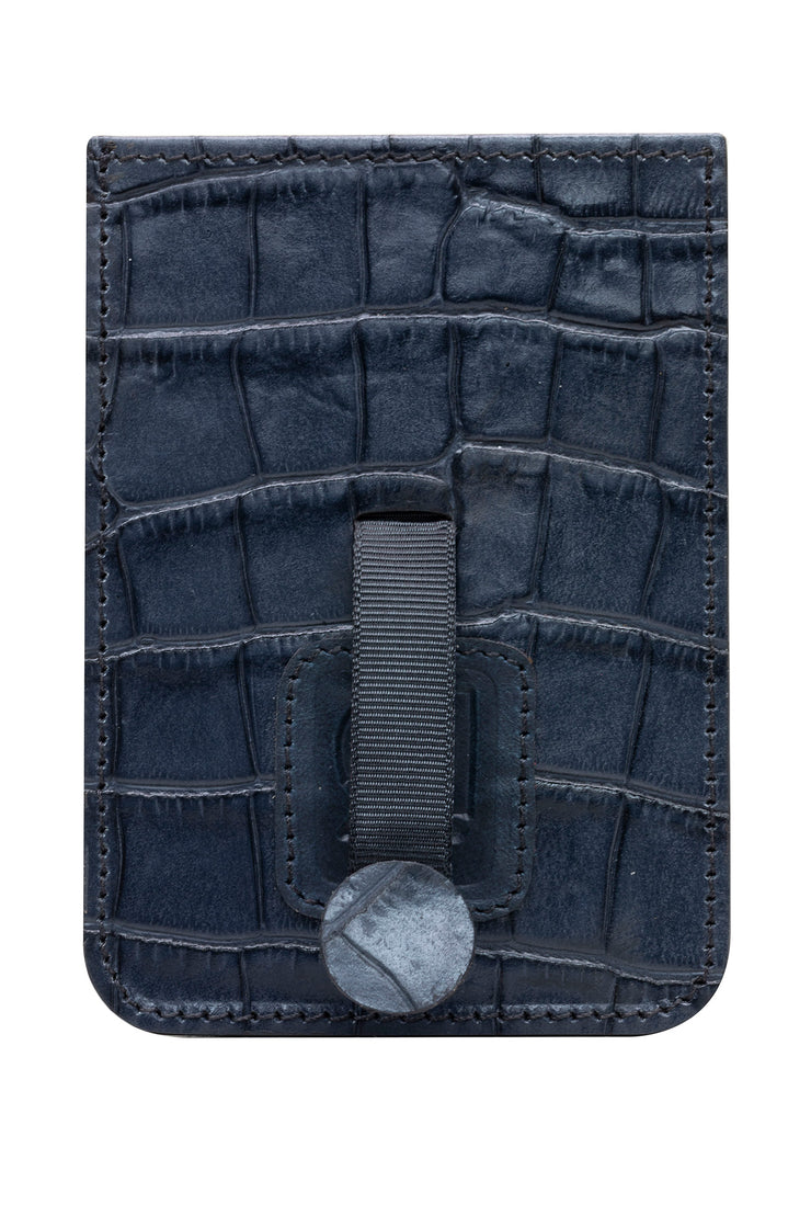 ACID NYC FAUX ALLIGATOR LEATHER WALLET NAVY