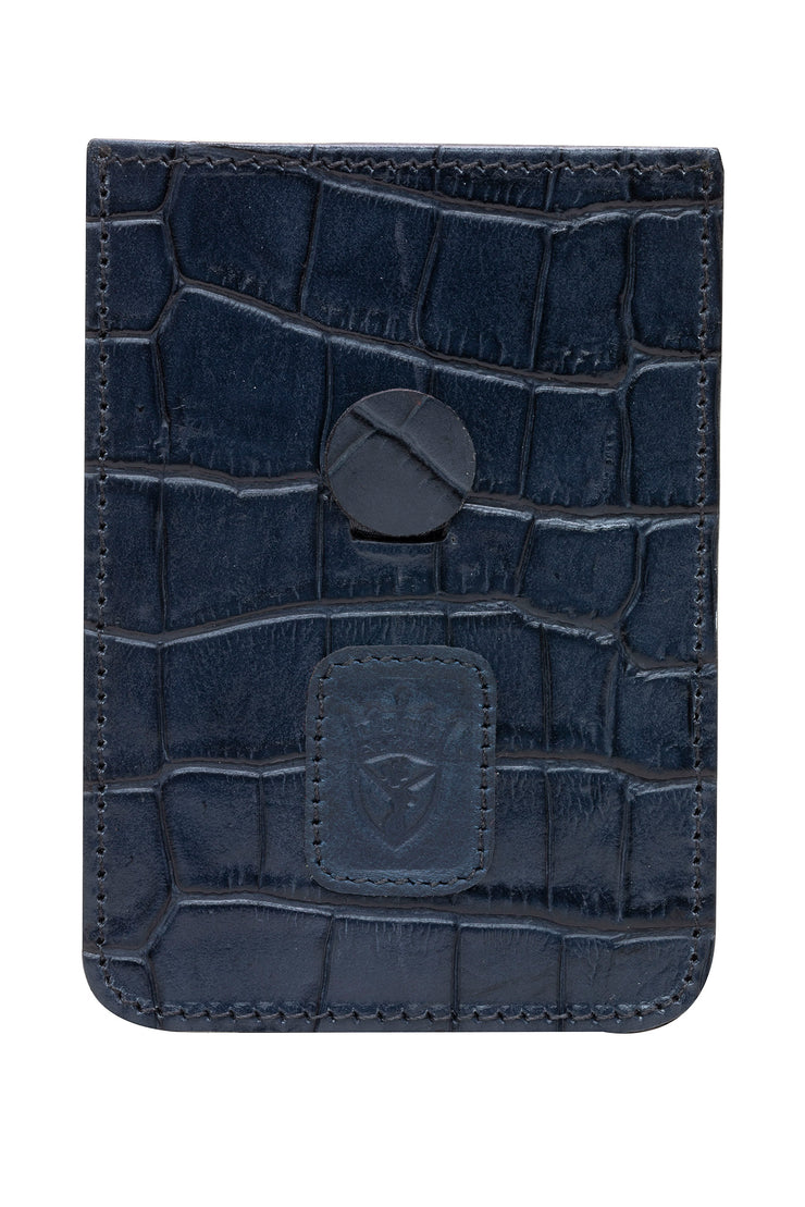 LUNA ALKALI EMBOSSED LEATHER WALLET NAVY