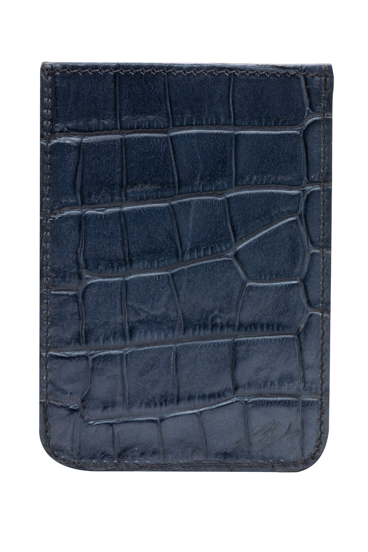 LUNA ALKALI EMBOSSED LEATHER WALLET NAVY