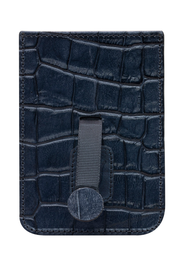 LUNA ALKALI EMBOSSED LEATHER WALLET NAVY