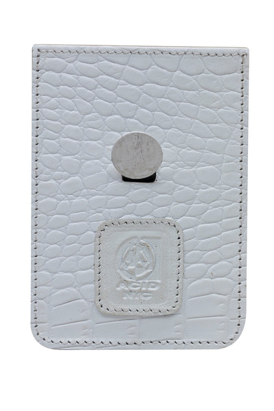 ACID NYC FAUX ALLIGATOR LEATHER WALLET WHITE