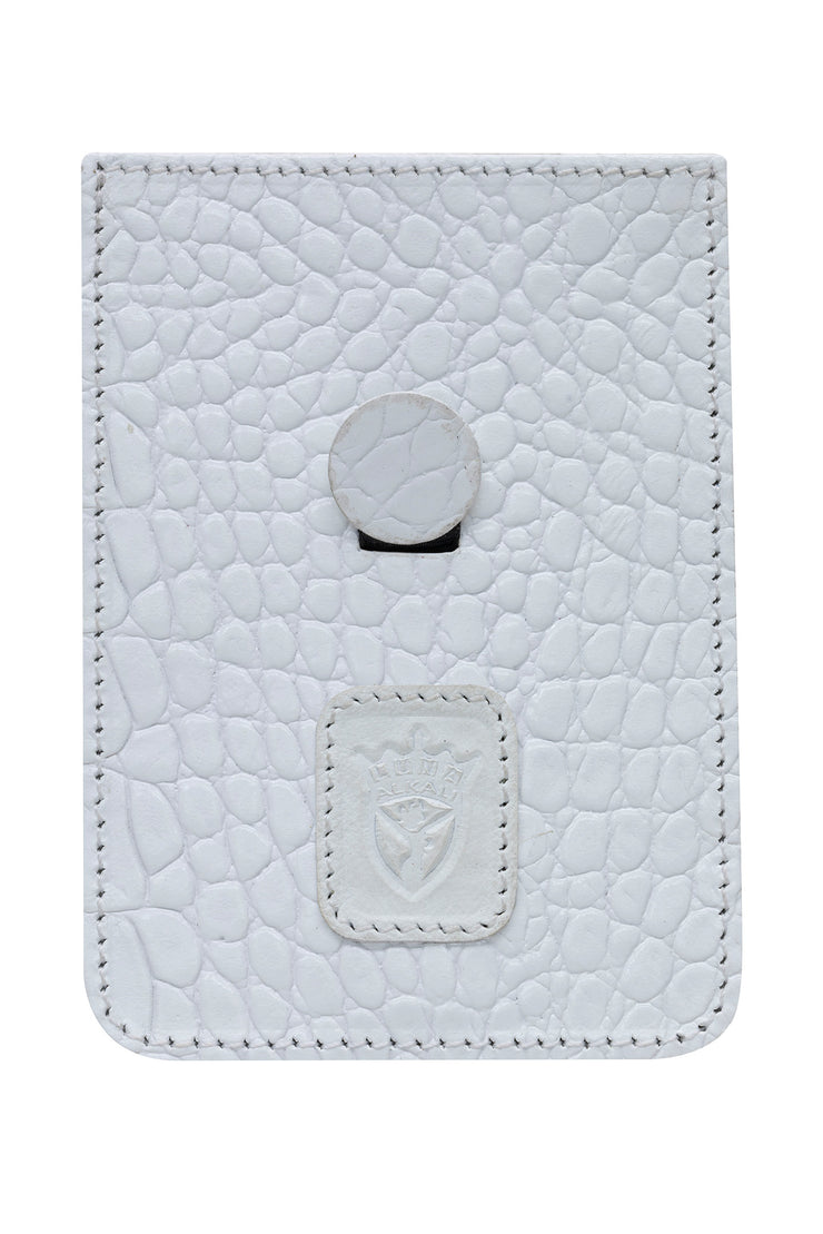 LUNA ALKALI FAUX ALLIGATOR LEATHER WALLET WHITE