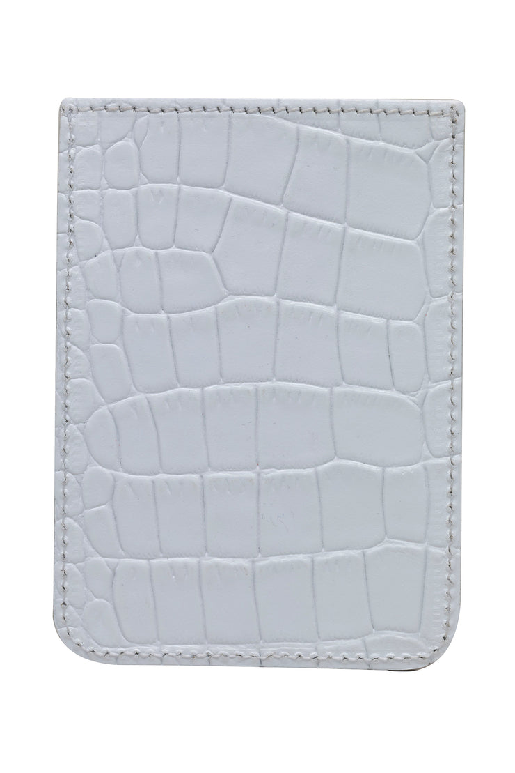 LUNA ALKALI FAUX ALLIGATOR LEATHER WALLET WHITE